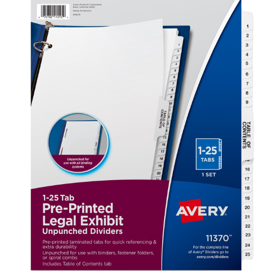 Avery Premium Collated 1-25 Tab Dividers — view 7 of 7